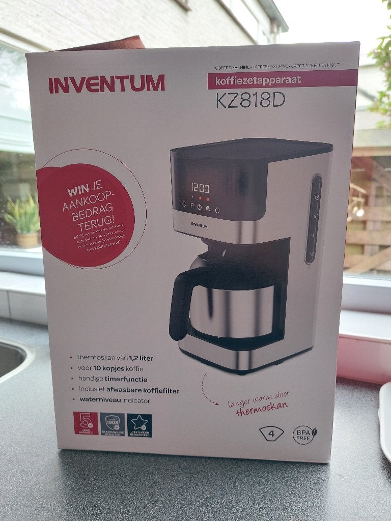 Inventum koffiezetapparat, 1 x gebruikt, Witgoed en Apparatuur, Ophalen of Verzenden, Zo goed als nieuw, Koffiemachine