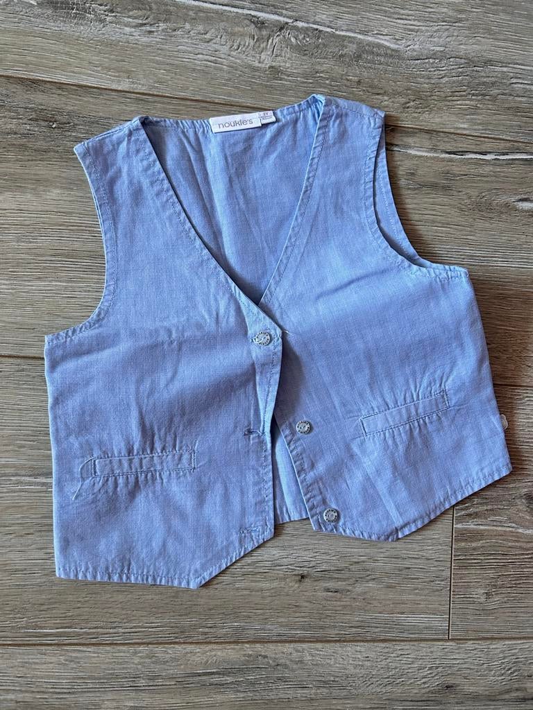 Noukies Lichtblauwe Gilet voor Kinderen - Maat 1-2 Jaar, Ophalen of Verzenden, Zo goed als nieuw, Jongen of Meisje, Overige typen