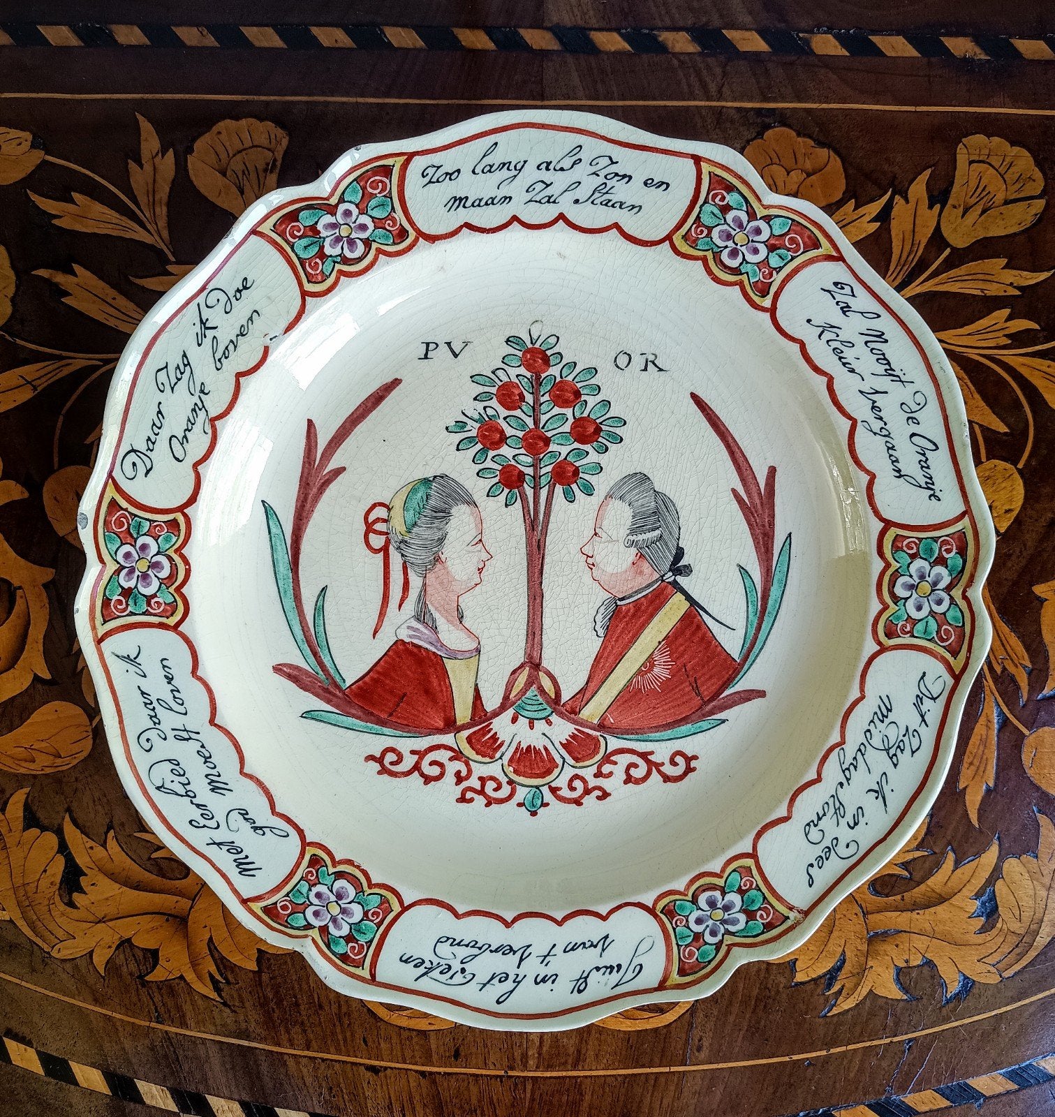 Willem V creamware bord 18e eeuw, Antiek en Kunst, Ophalen of Verzenden