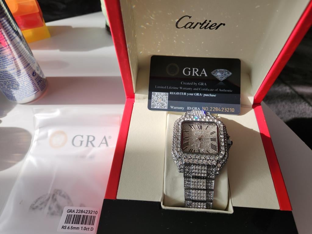 Luxe Moissanite Horloge - Iced Out, Ophalen of Verzenden, Nieuw, Staal, Overige merken