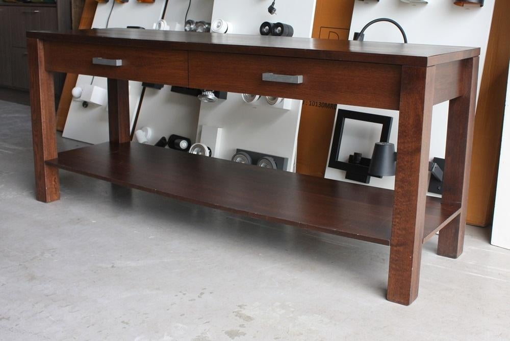 2 x grote houten sidetable dressoir winkeltafel lade 200 cm, Ophalen, Met plank(en), Gebruikt, 150 tot 200 cm