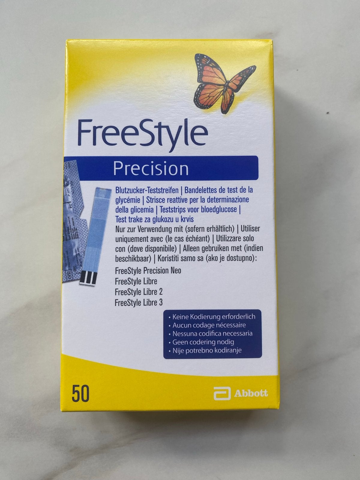FreeStyle Precision Bloedglucose Teststrips - 50 stuks, Ophalen, Nieuw, Overige typen