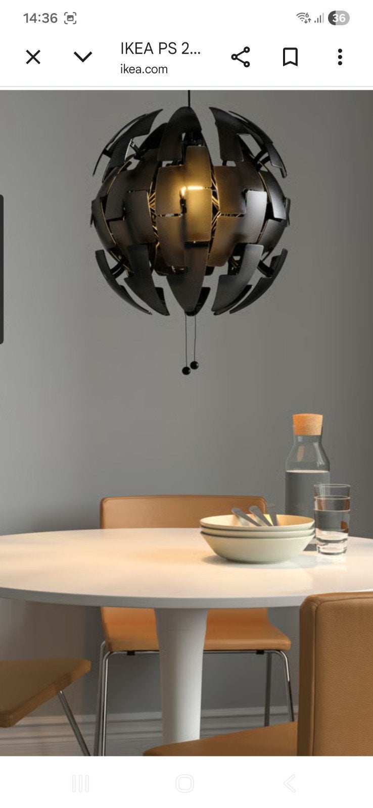 IKEA PS 2014 Hanglamp - Zwart, uniek design, Ophalen, E27 (groot), Modern, Industrieel, Speels, Kunststof
