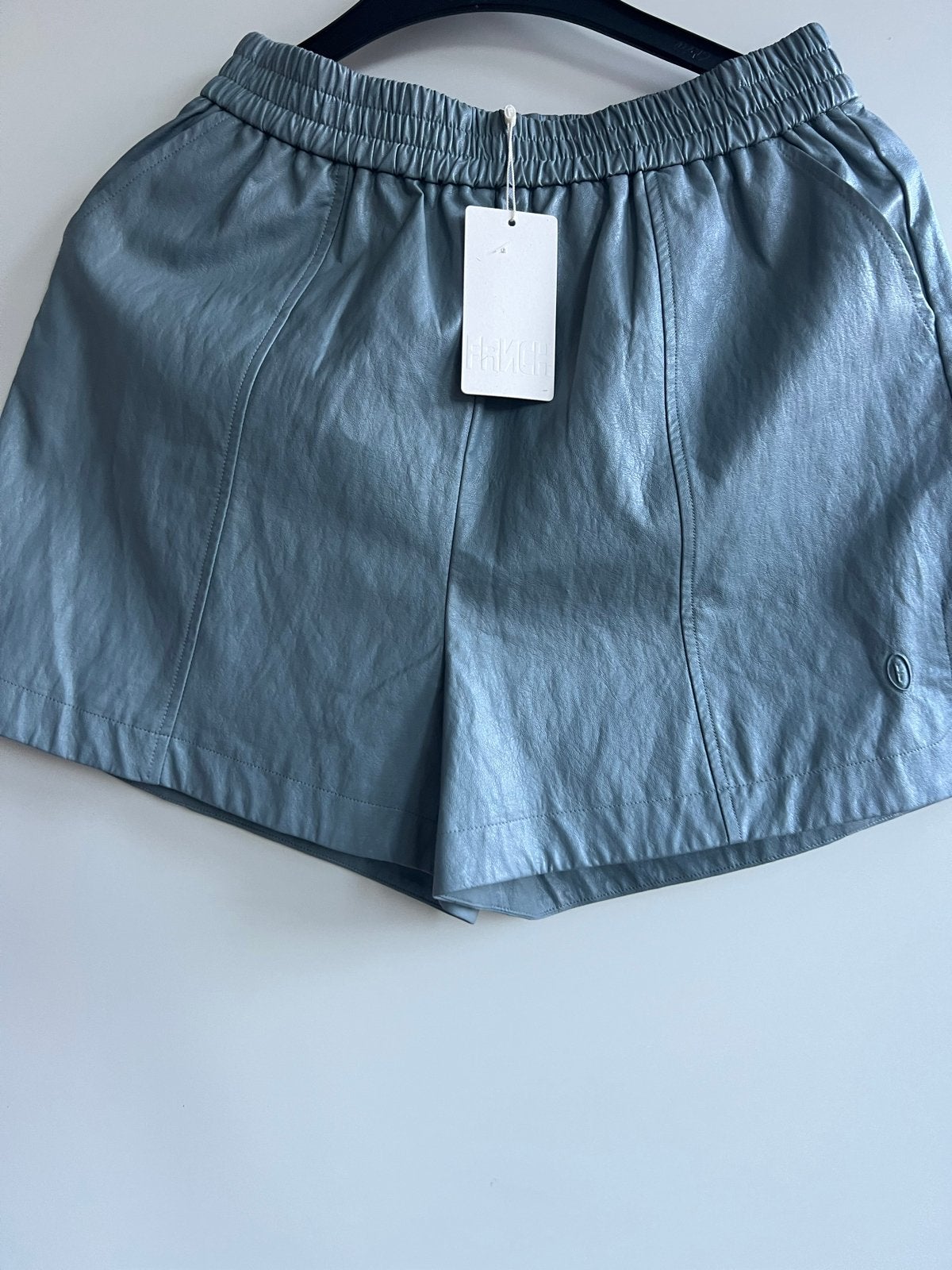 FRNCH leren short, Kleding | Dames, Maat 38/40 (M), Kort, Blauw, Nieuw