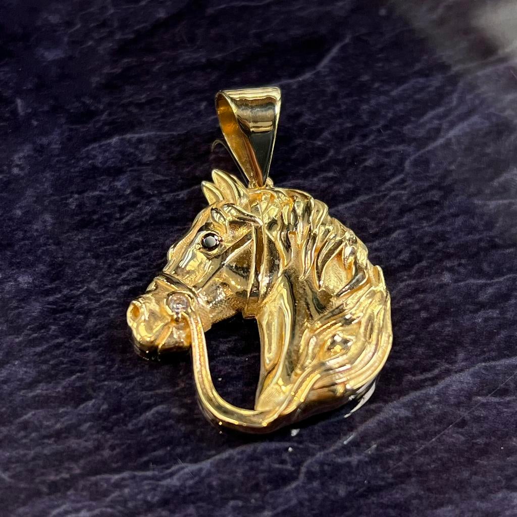 14 karaat gouden paard kop hanger nieuw, Sieraden, Tassen en Uiterlijk, Kettinghangers, Ophalen of Verzenden, Nieuw, Goud, Kruis of Symbool