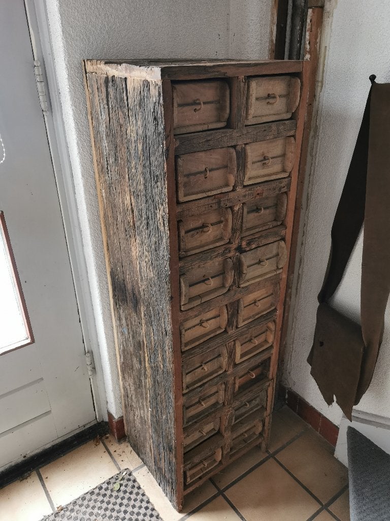 Houten kast met ladebakjes, Ophalen, Zo goed als nieuw