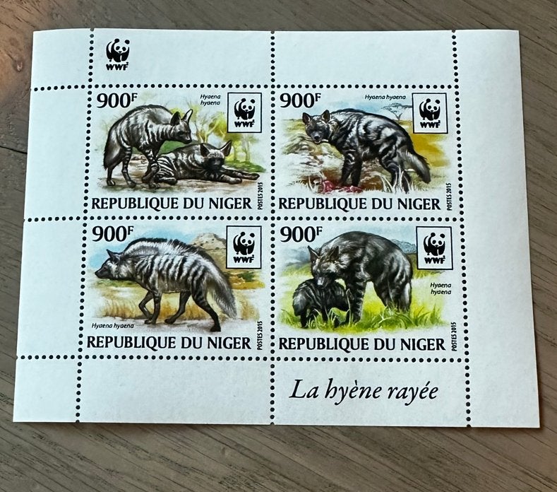 Niger 2015 WWF Hyena dieren postfris velletje, Ophalen of Verzenden, Postfris