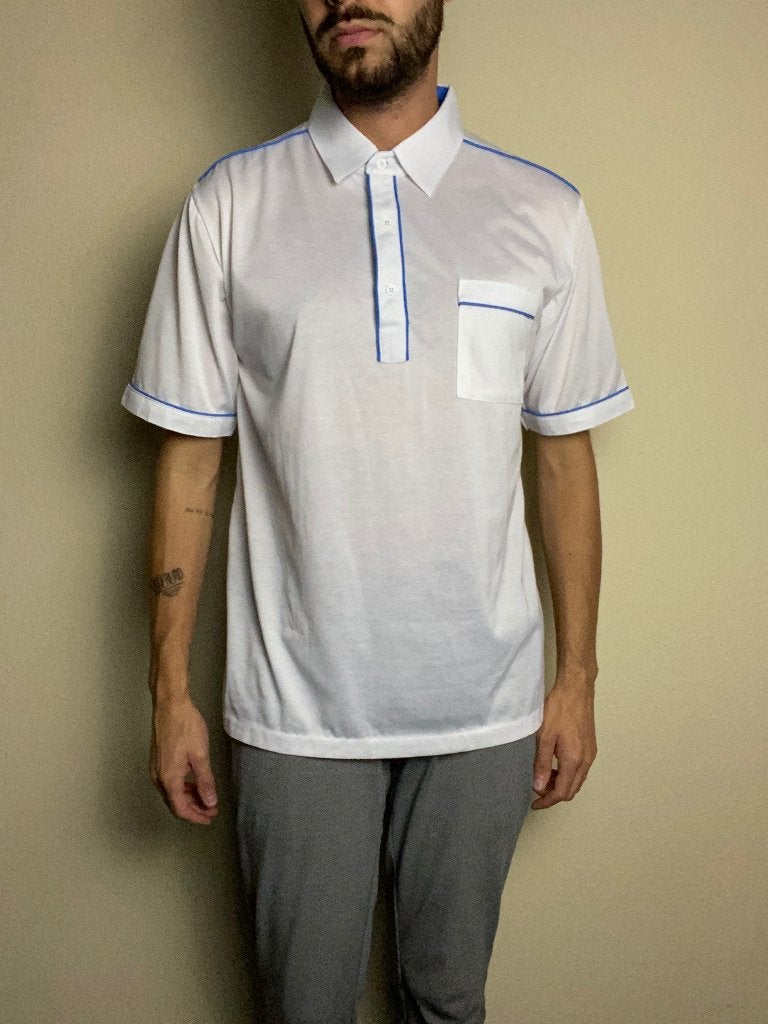 Polo heren wit L large, Ophalen, Gedragen, Maat 52/54 (L), Wit