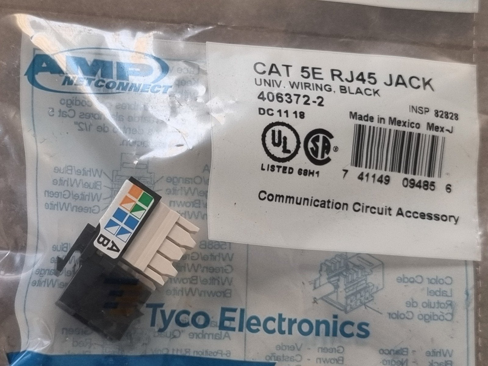 CAT 5E RJ45 JACK 406372-2 nieuw, Computers en Software, Pc- en Netwerkkabels, Ophalen of Verzenden, Nieuw