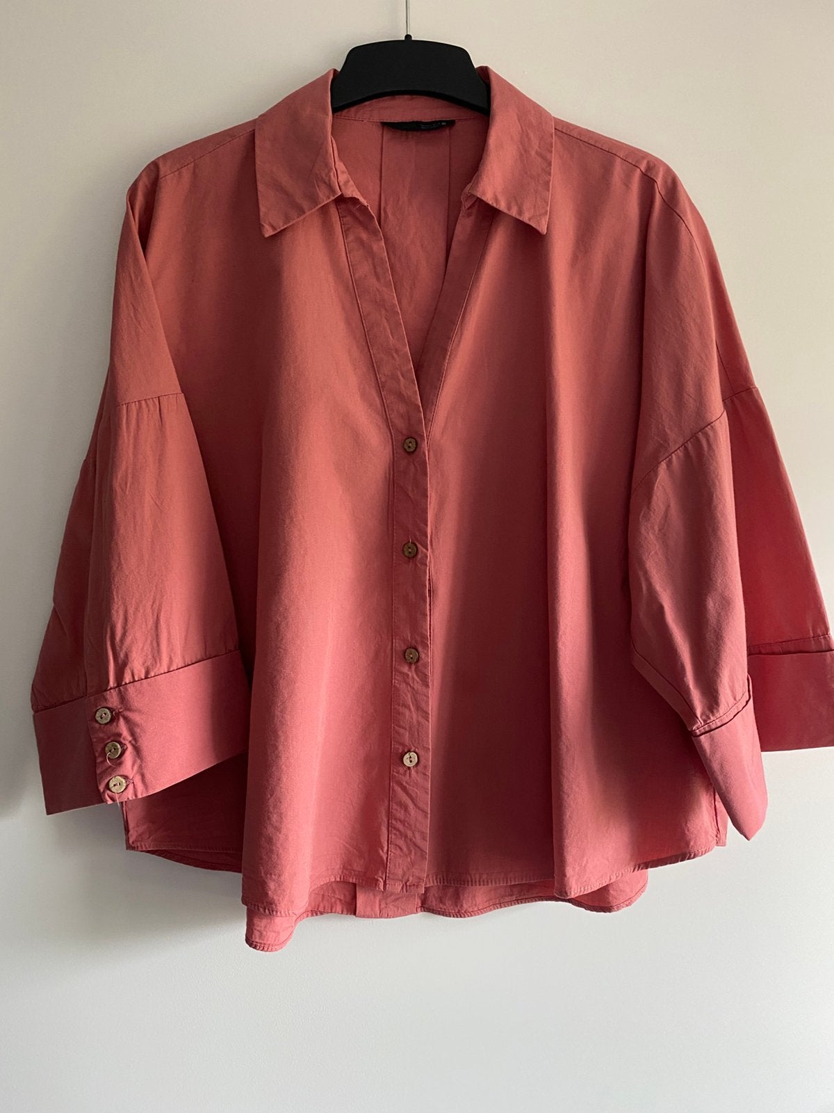 BLOUSE ROSE 3/4 WIJDE MOUW KATOEN L, Zara, Maat 42/44 (L), Ophalen of Verzenden, Zo goed als nieuw