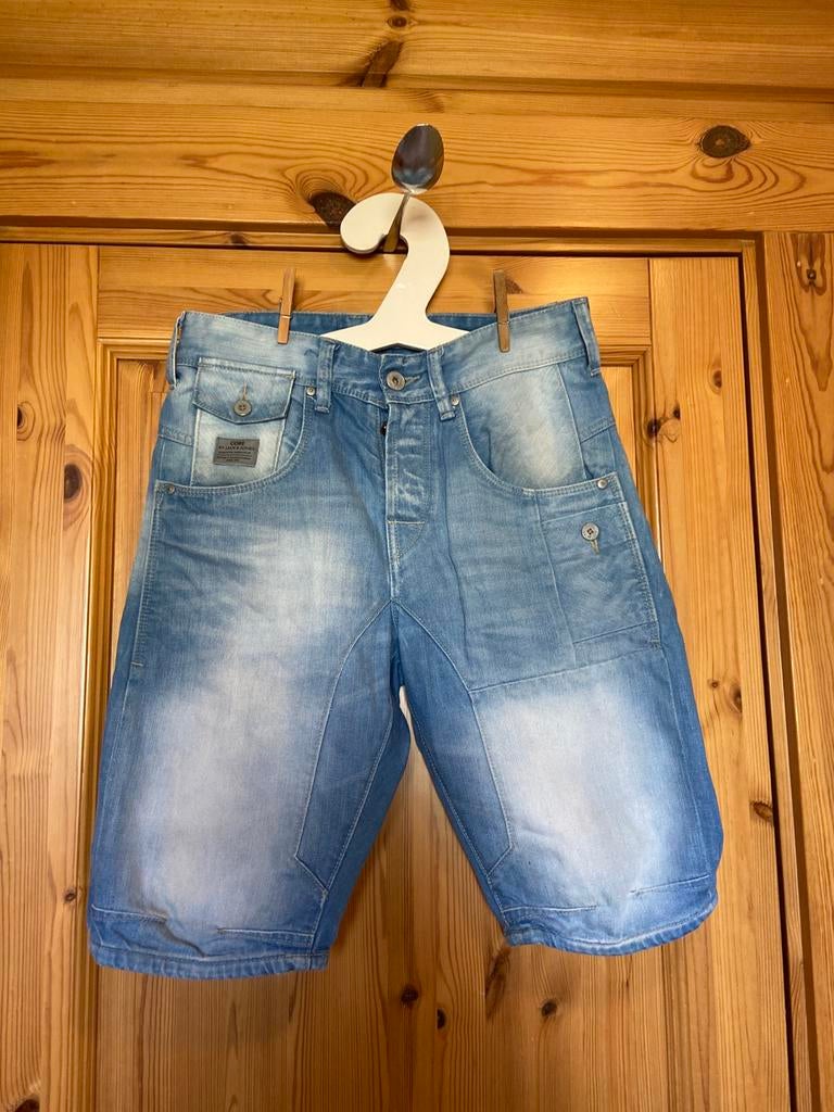 Broek spijker kort core by jack en jones loose fit maat S, Ophalen of Verzenden, Zo goed als nieuw, Blauw, W28 - W29 (confectie 36)