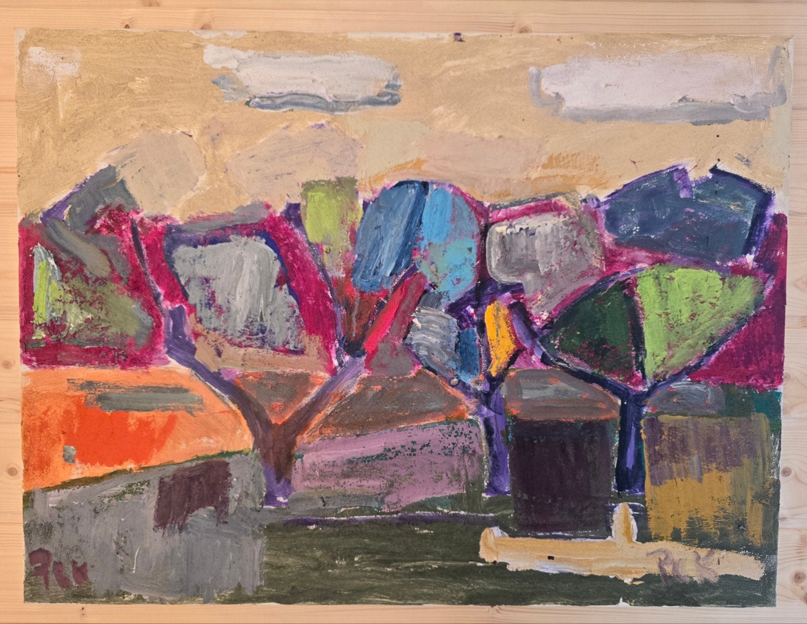 P.C. Kuiper Gesigneerd Schilderij 60 x 80 cm, Ophalen of Verzenden