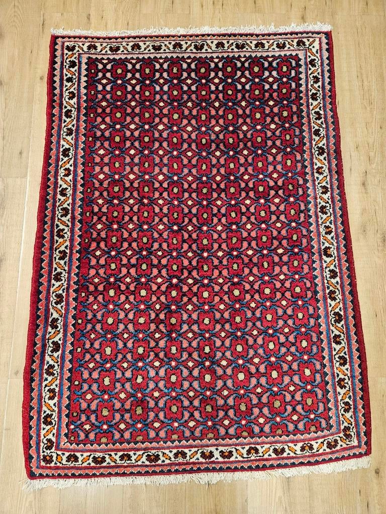 Vintage handgeknoopt perzisch tapijt hamadan 160x110, Info@SlatsAntiek.nl, Tweedehands, 100 tot 150 cm, Perzisch