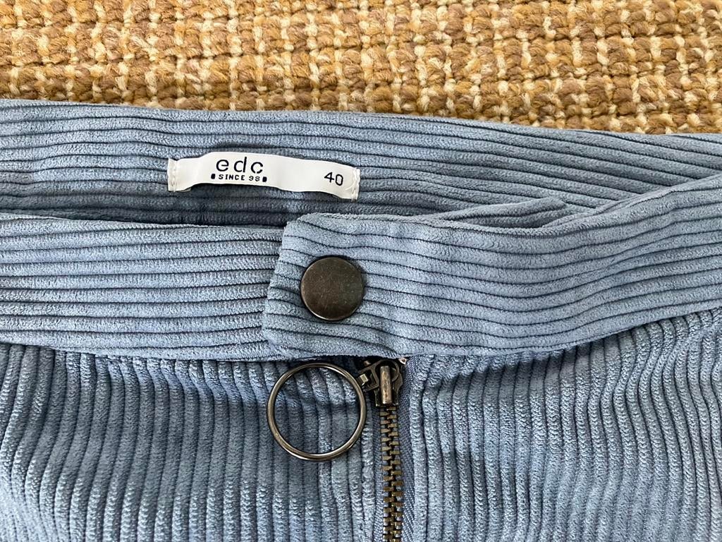 Lichtblauw Curdoroy rokje EDC maat 40, Maat 38/40 (M), Blauw, Ophalen of Verzenden, Gedragen