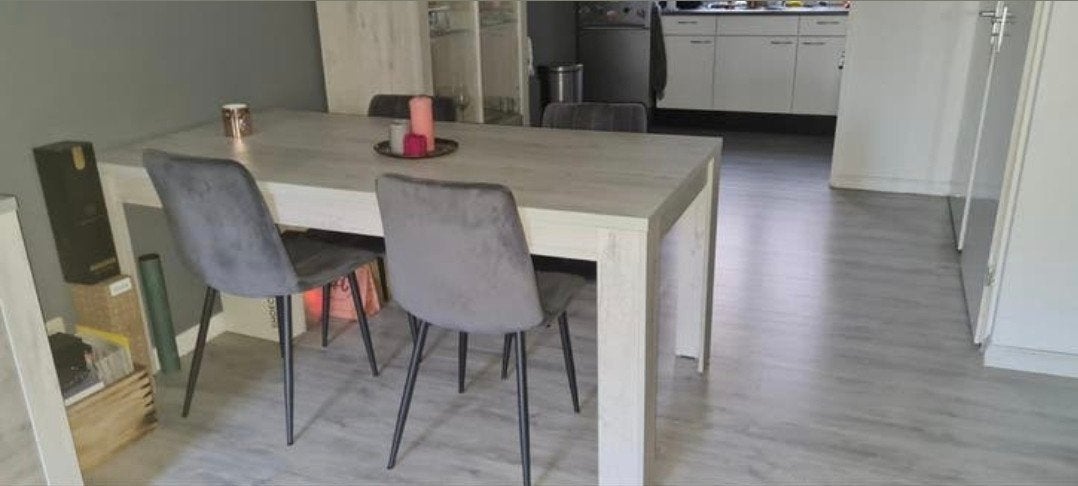 Eettafel en salontafel., Ophalen, 50 tot 100 cm, Zo goed als nieuw, 150 tot 200 cm