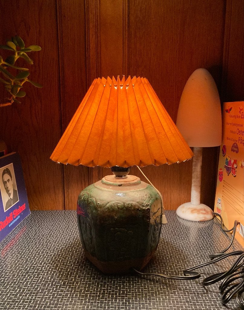 Vintage gemberpot tafellamp; ginger jar table lamp, Gebruikt, Sfeerlamp, Vintage, Overige materialen