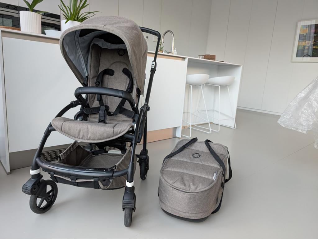 Bugaboo Bee 6 Mineral Taupe complete set met reiswieg, Ophalen, Gebruikt, Bugaboo, Combiwagen