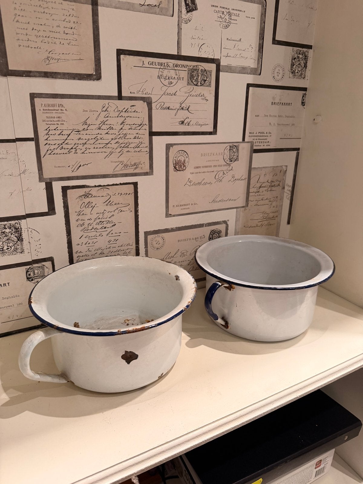 Leuke brocante emaille potten/po’s, Ophalen of Verzenden