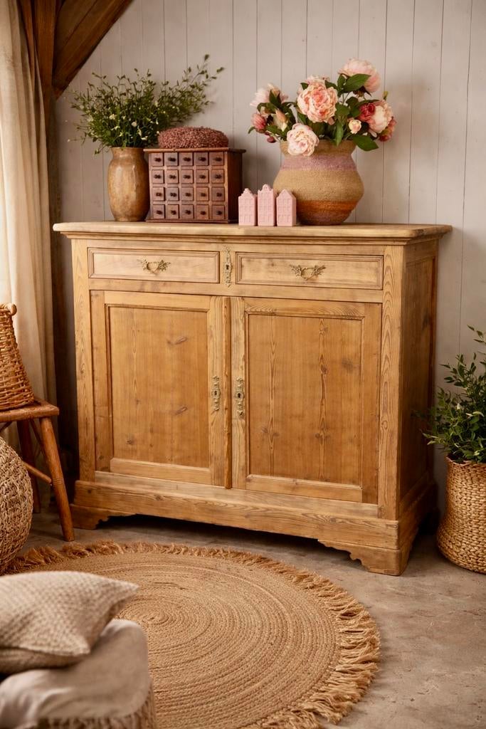 Prachtig grenen dressoir/commode - landelijke vintage stijl, Ophalen, Gebruikt, 100 tot 150 cm, Brocante landelijk