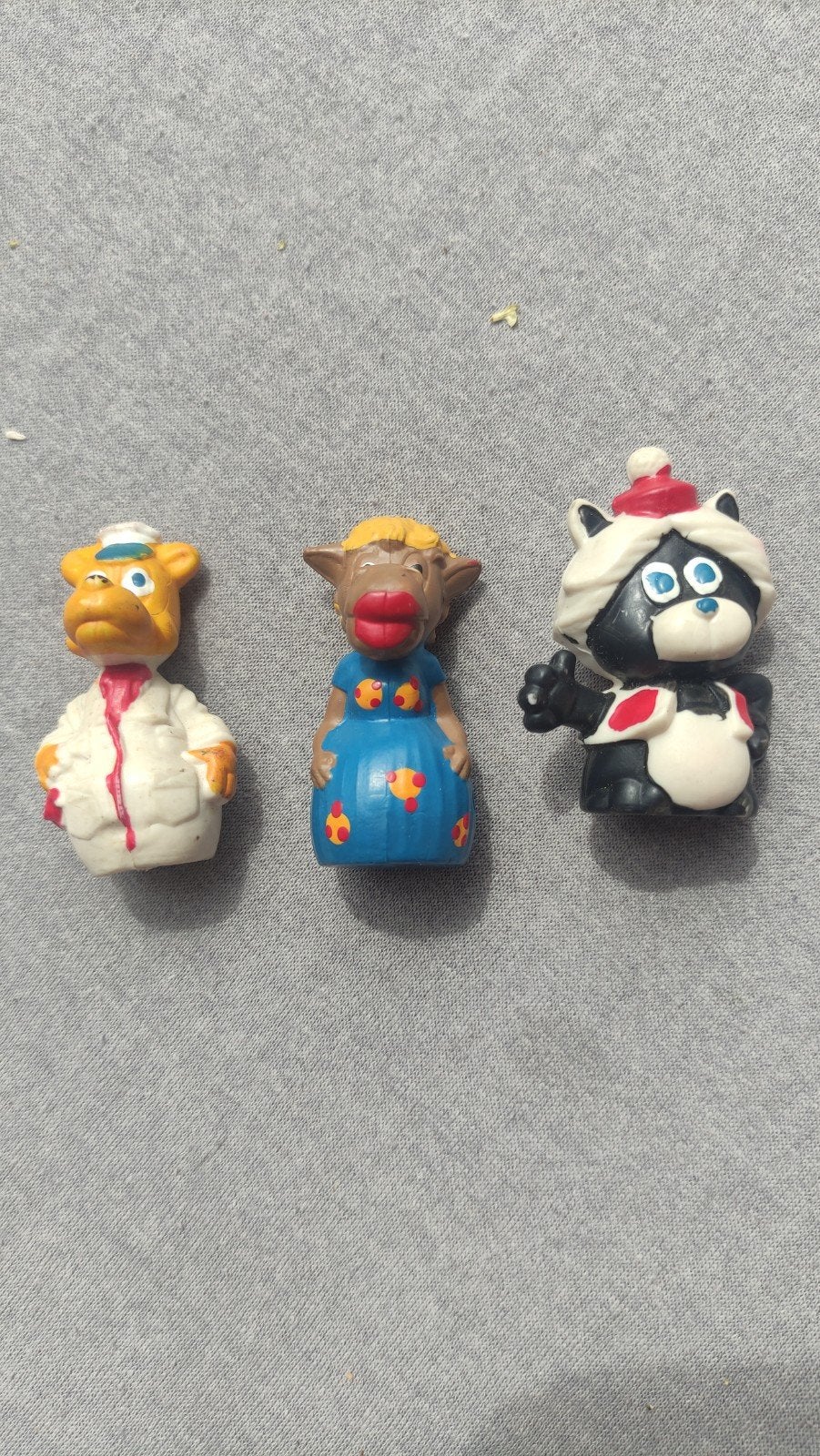 3 Vintage PVC figuurtjes De Berenboot Heimo jaren '70/'80, Verzamelen, Ophalen of Verzenden, Gebruikt