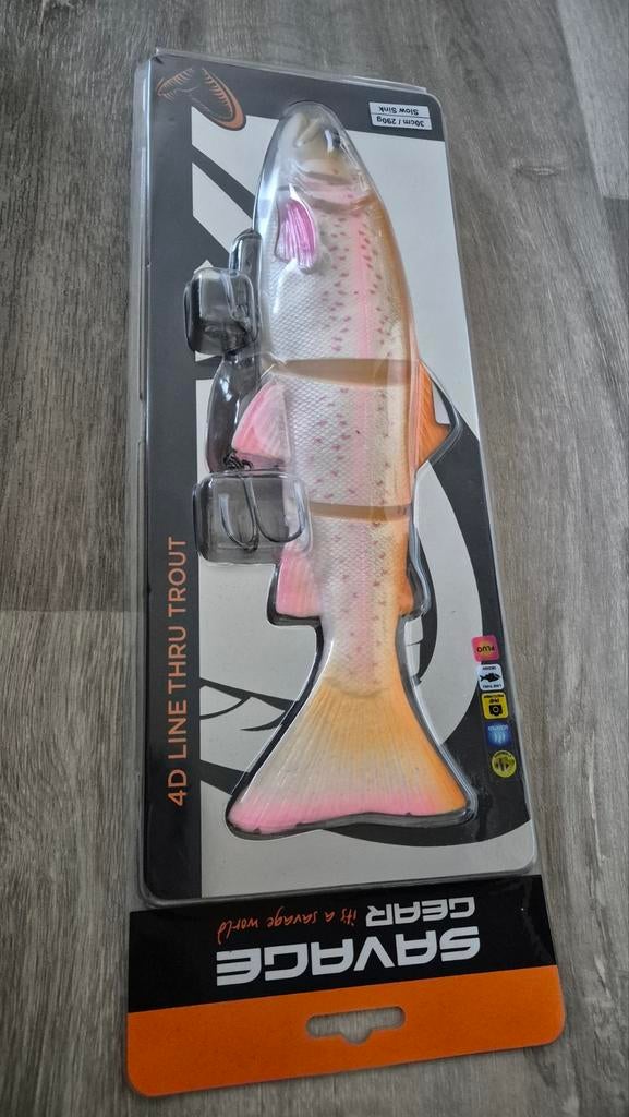 Grote savage gear line true trout albino base swimbait, Watersport en Boten, Hengelsport | Roofvissen, Ophalen of Verzenden, Nieuw