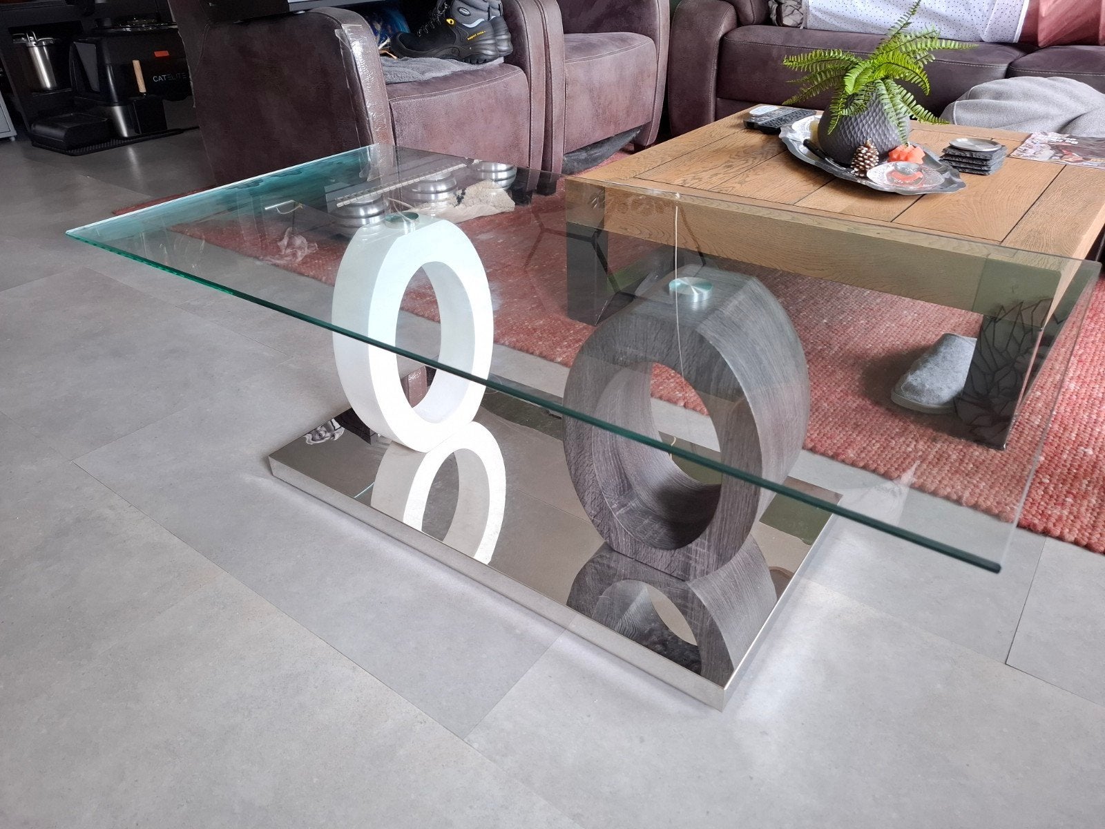 Mooie design salontafel van Global Furniture in topconditie!, Ophalen, 100 tot 150 cm, 50 tot 100 cm, Glas
