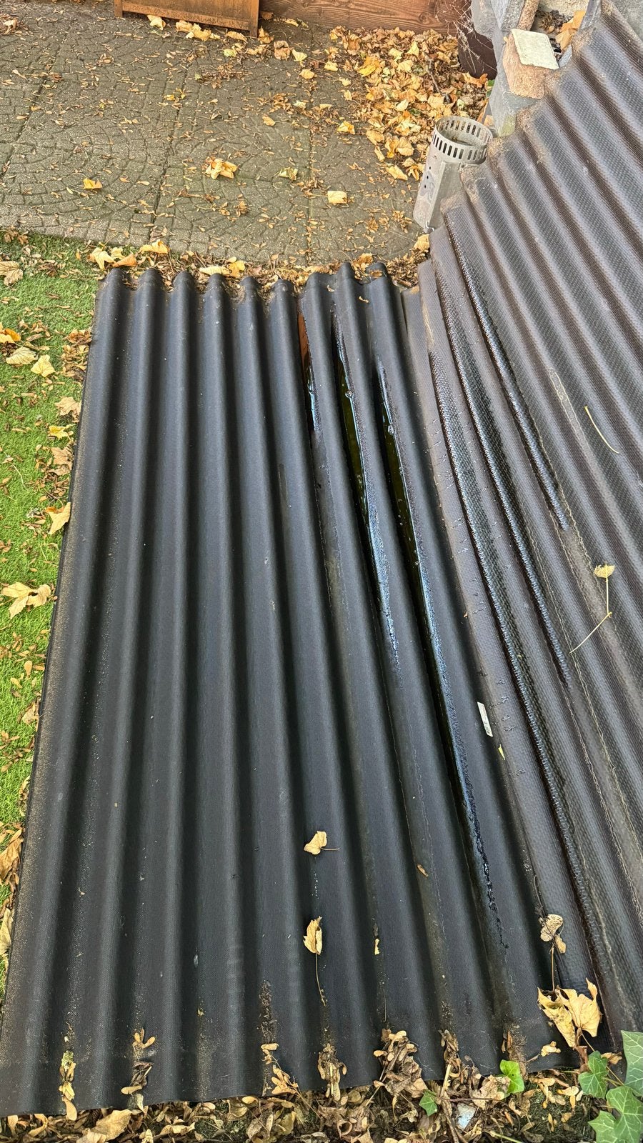 5 nieuwe bitumen golfplaten voor dakbedekking, Doe-het-zelf en Verbouw, Overige materialen, Zwart, Nieuw, Ophalen of Verzenden