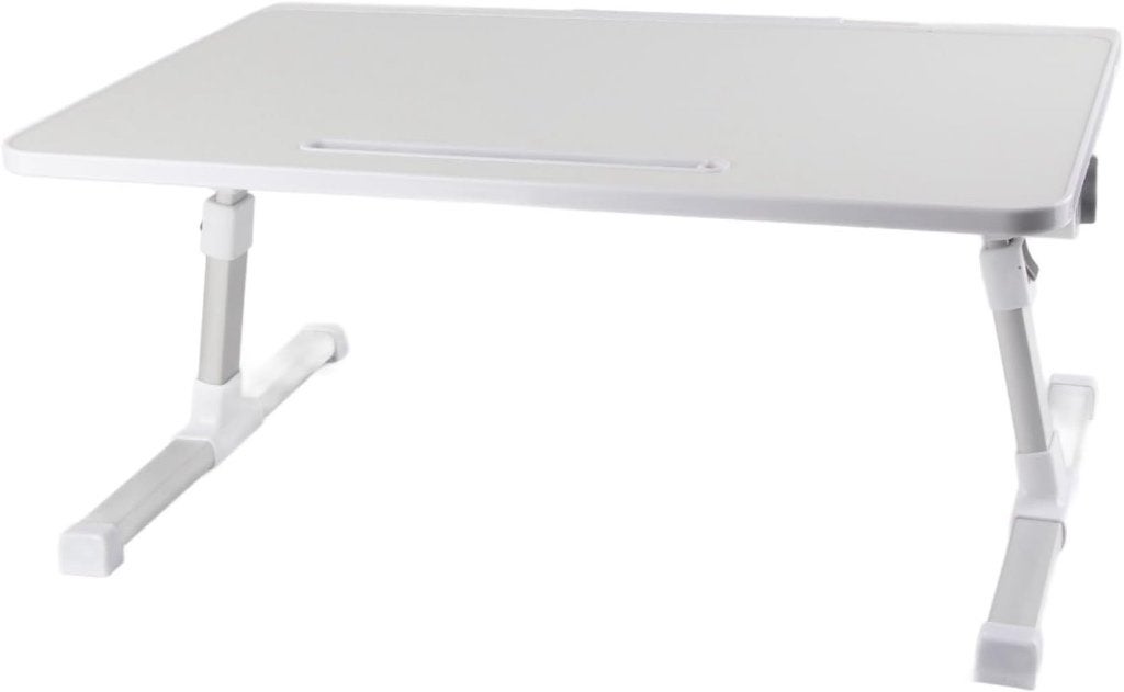 Verstelbaar Laptoptafel/Bedtafel met Boekenstandaard, Kunststof, 55 tot 75 cm, Zo goed als nieuw, Rechthoekig