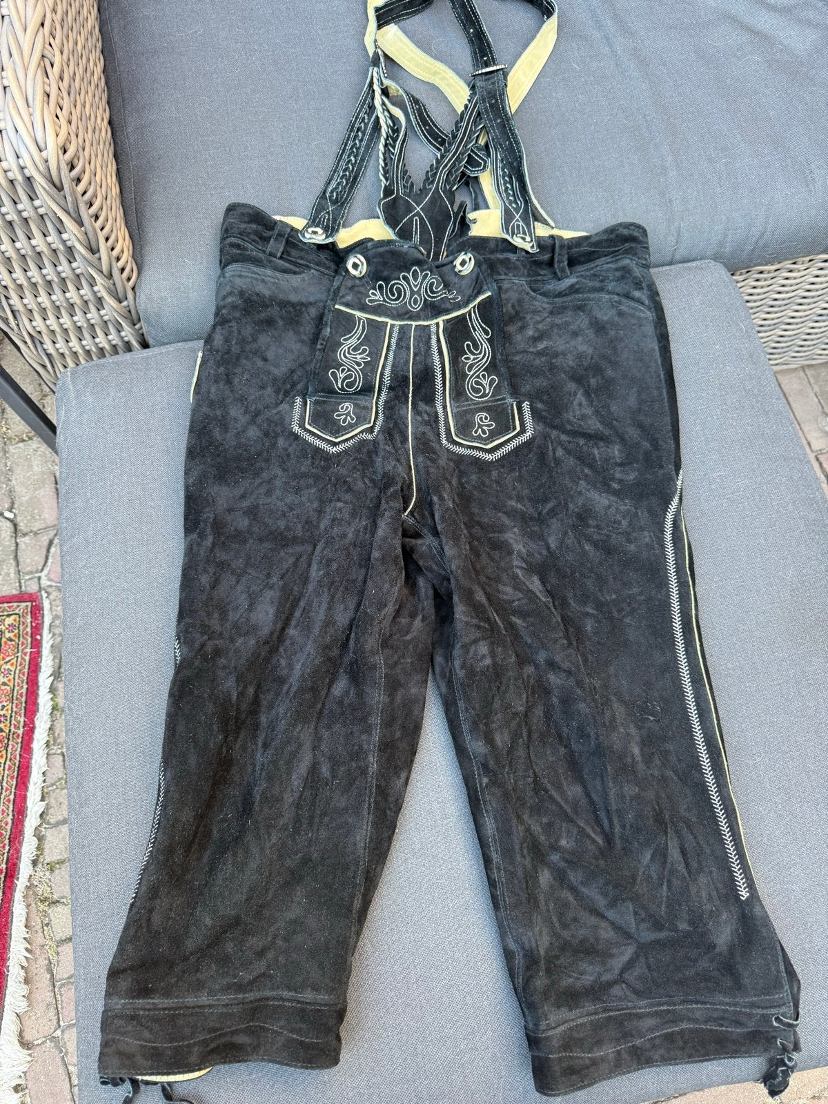 Lederhosen met bretels Oktoberzauber Oktoberfest maat M, Kleding | Heren, Maat 48/50 (M), Ophalen of Verzenden, Overige thema's