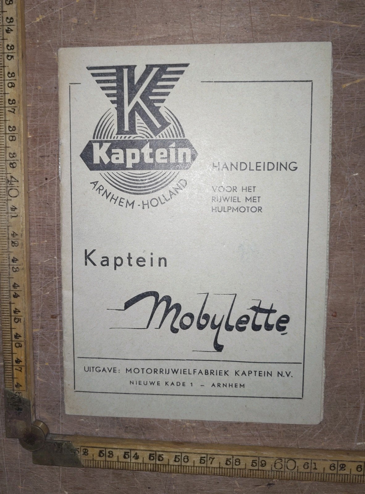Handleiding Kaptein Mobylette arnhem 1953, Fietsen en Brommers, Ophalen of Verzenden, Gebruikt