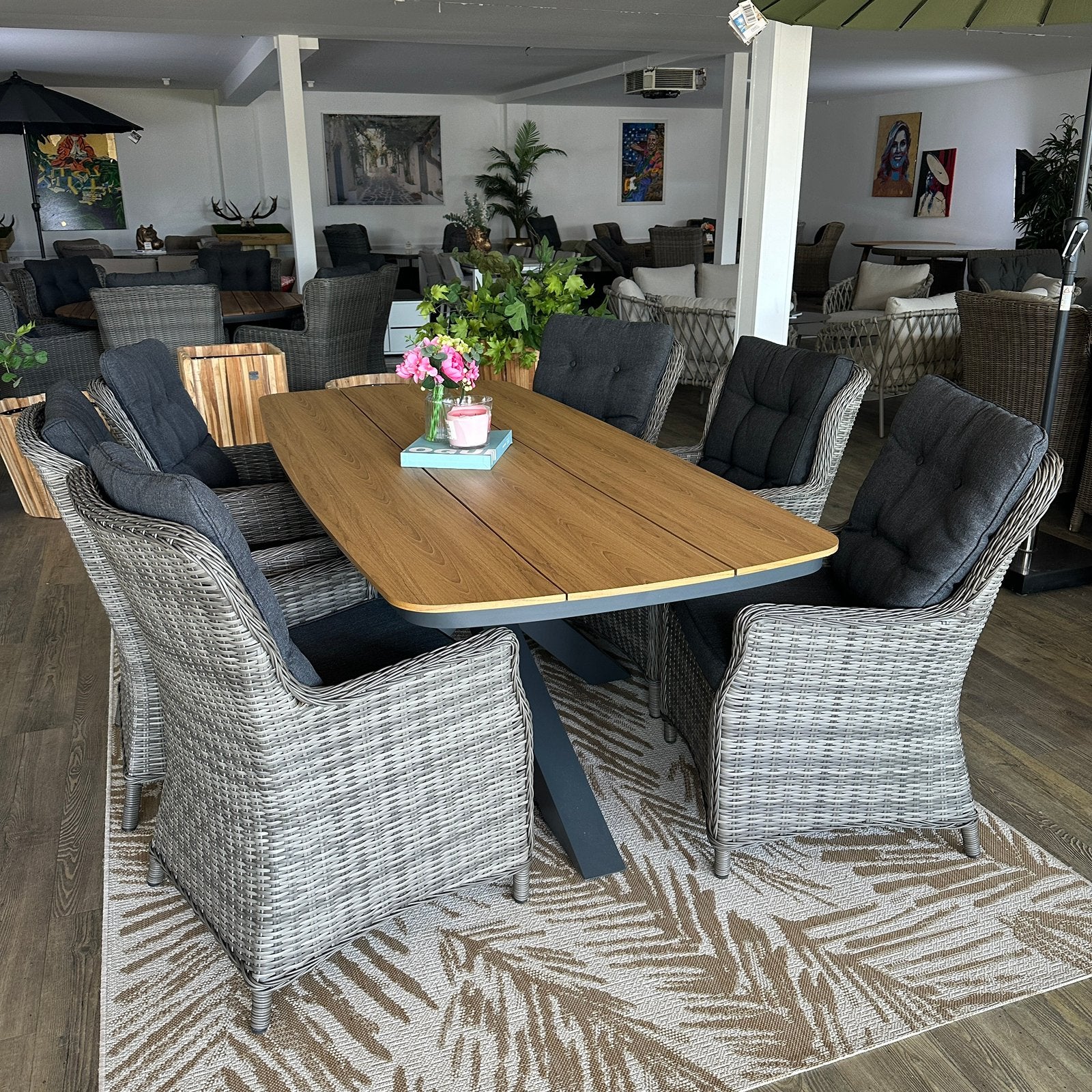 Luxe Tuinset 6 Personen – Nieuwe Tafel – Wicker Stoelen!