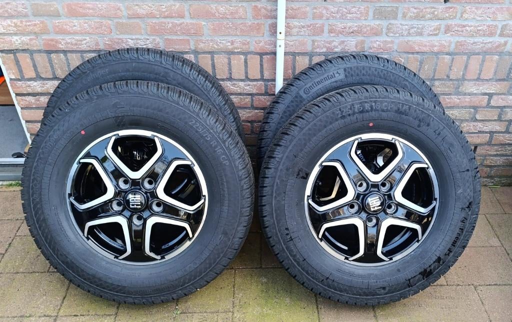 campervelgen 5x130 + 225/75-16 4 seizoen band, 16 inch, Nieuw, Band(en), Ophalen