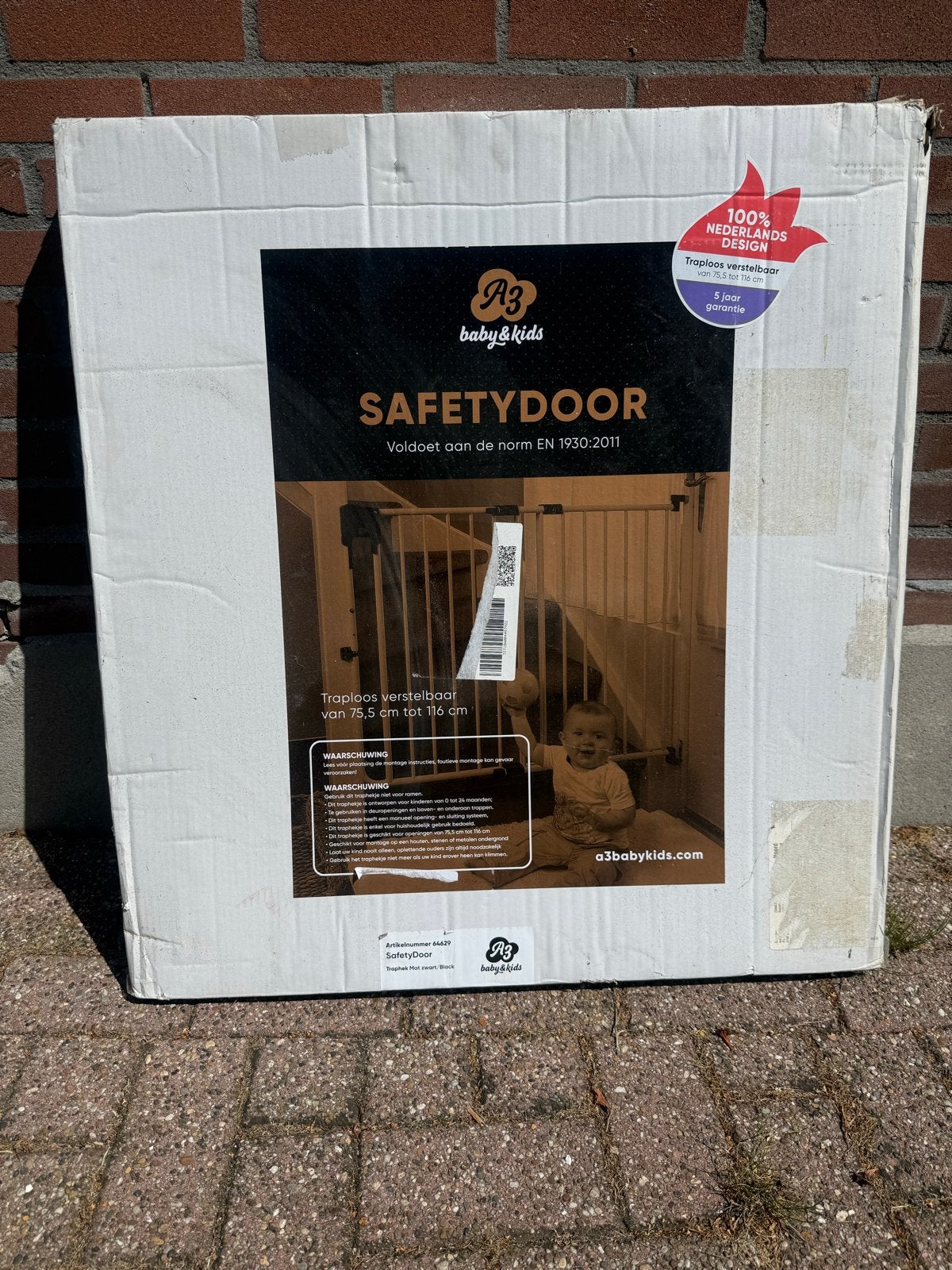 A3 Baby & Kids Safetydoor Traphekje - Nieuw in doos, Kinderen en Baby's, Traphekjes, Ophalen, Nieuw, 100 tot 115 cm, Klemhekje