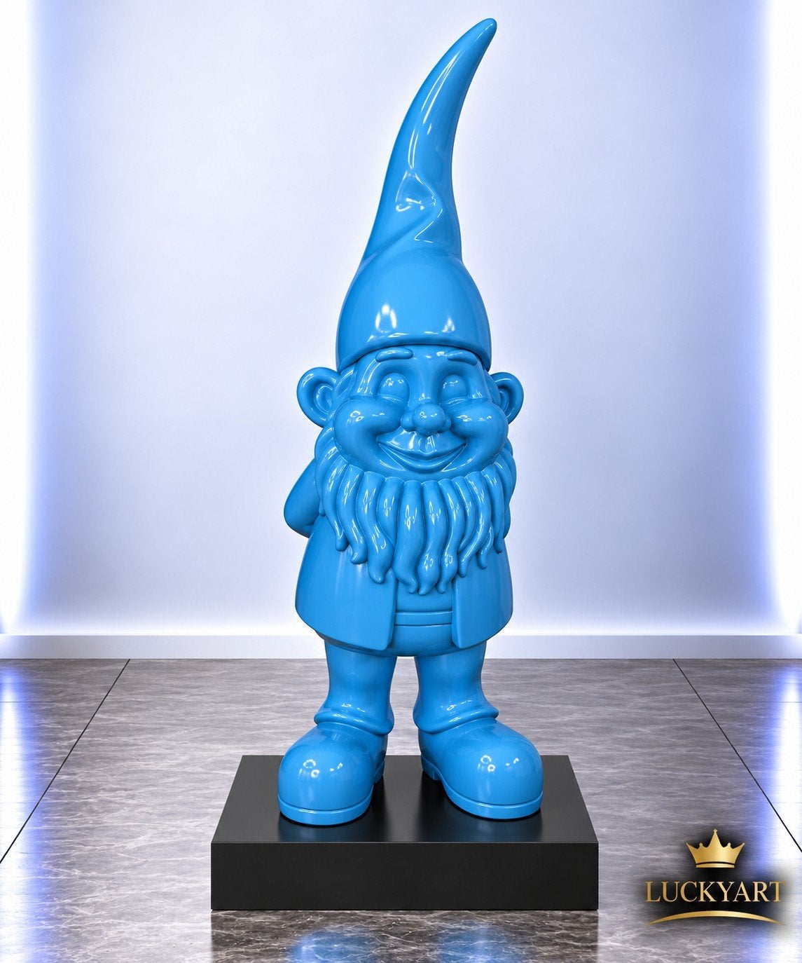 Blauwe Kabouter met Puntmuts – 95 cm – Polyester Beeld, Ophalen, Nieuw, Kunststof, Tuinkabouter