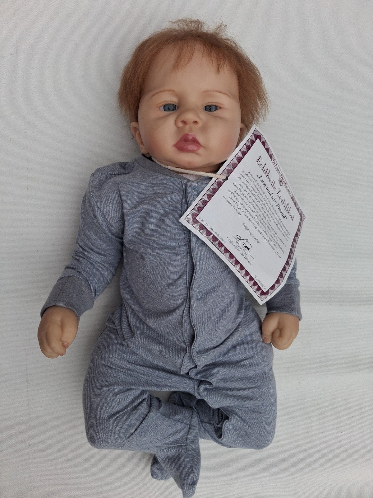 Reborn babypop Luca, Ophalen of Verzenden, Zo goed als nieuw, Babypop