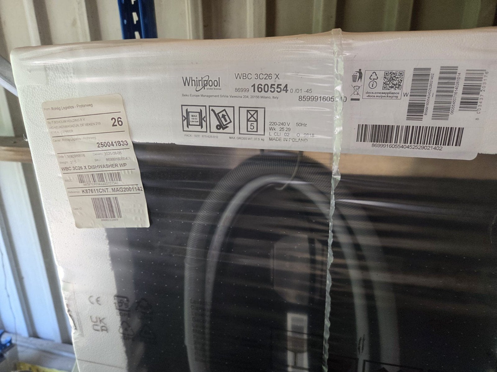 Whirlpool inbouwvaatwasser, Ophalen, Nieuw, Inbouw