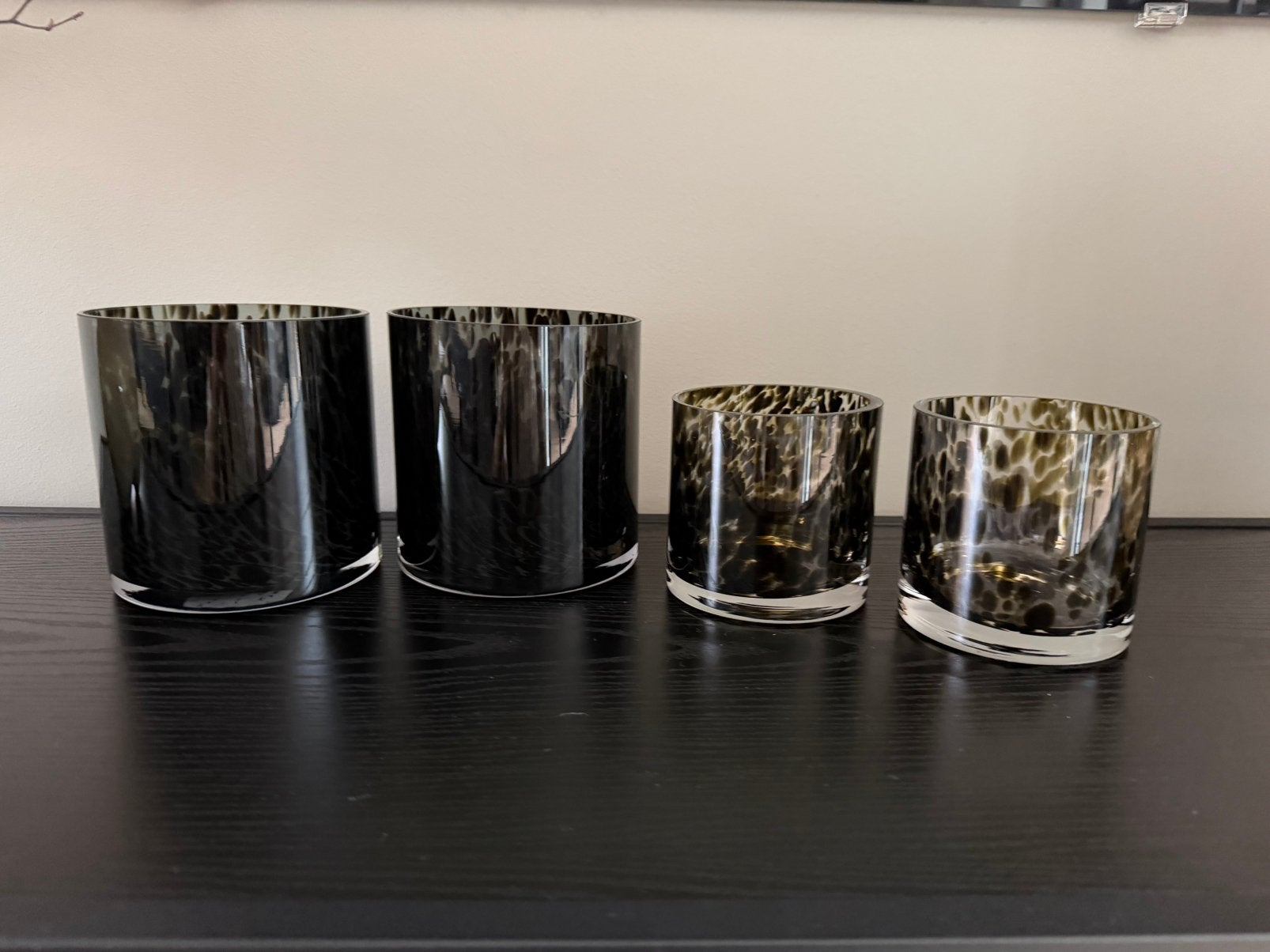 4 theelichthouders cheetah grey, Ophalen of Verzenden, Zo goed als nieuw