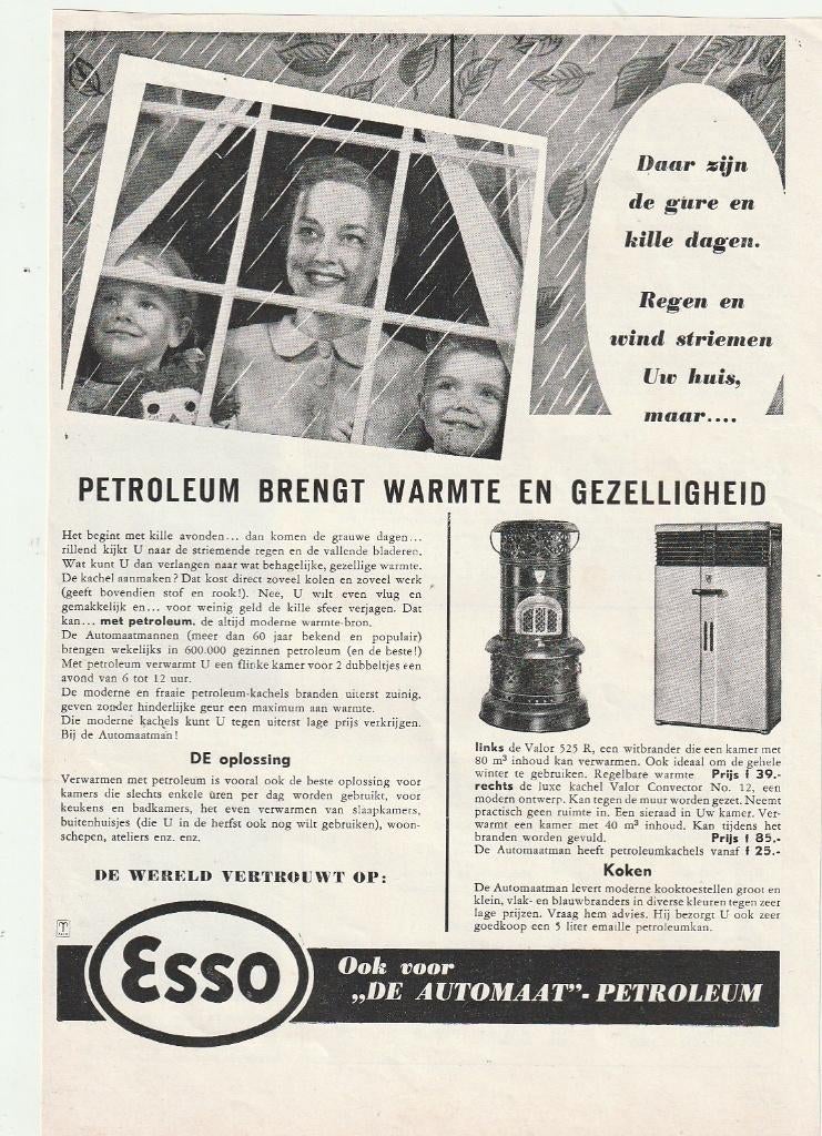 retro reclame 1954 Esso petroleum kachel automaatman, Verzenden, Overige typen