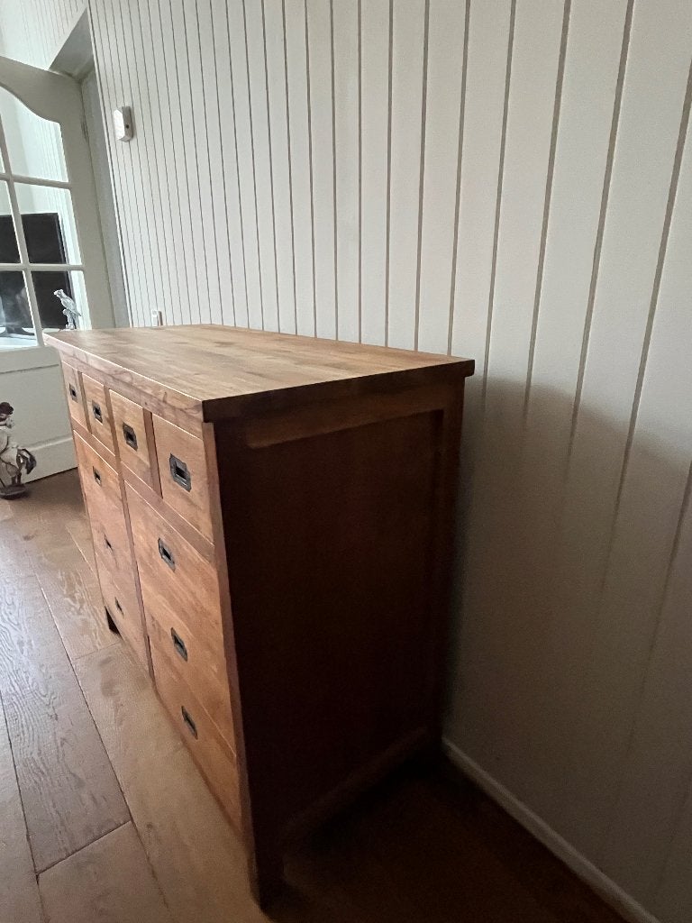 Teak houten dressoir, Ophalen, Gebruikt, 100 tot 150 cm, Teakhout