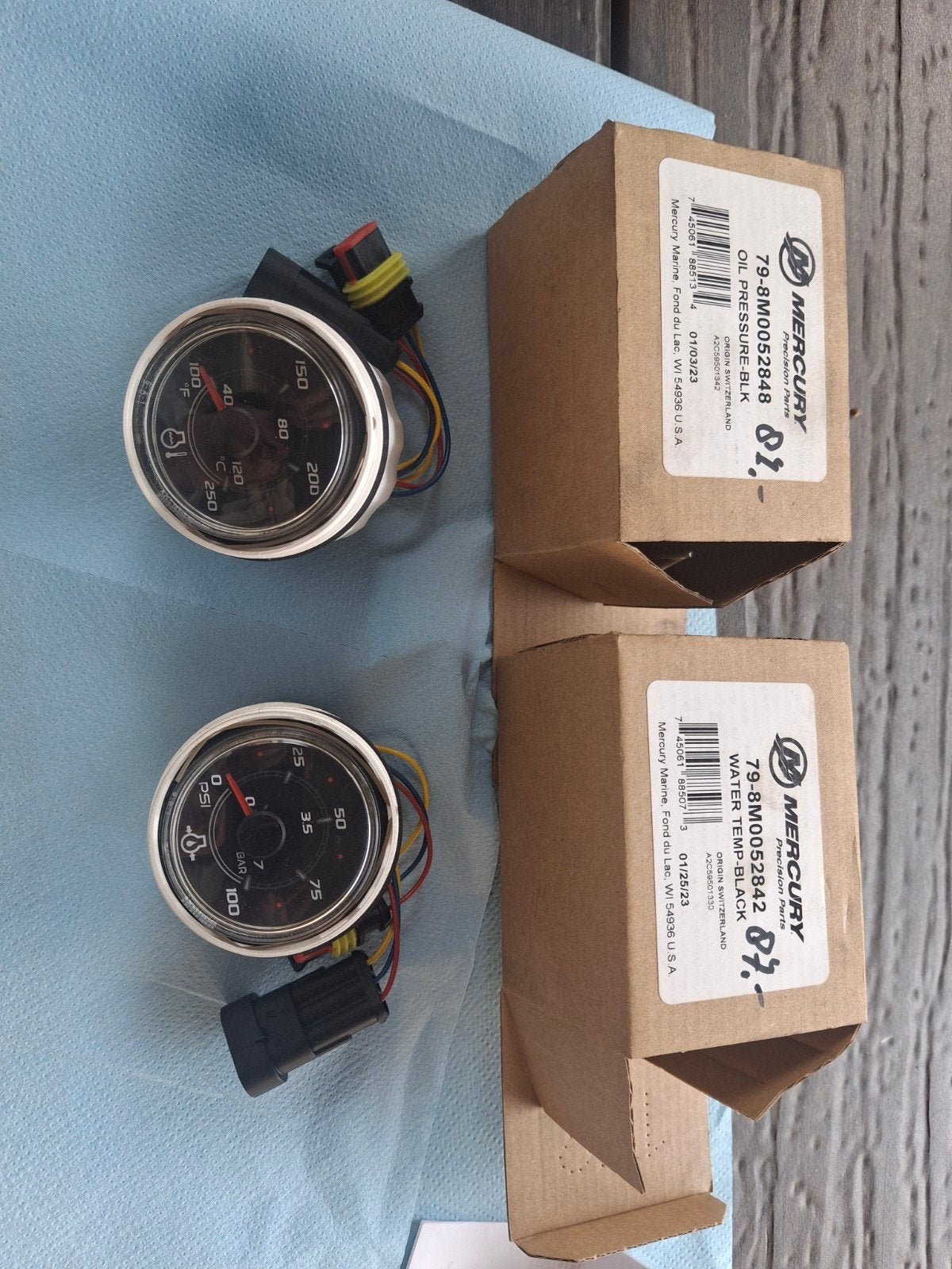 Nieuwe Mercury Marine Oliedruk- en Watertemperatuurmeters, Watersport en Boten, Ophalen of Verzenden, Nieuw, Motor en Techniek