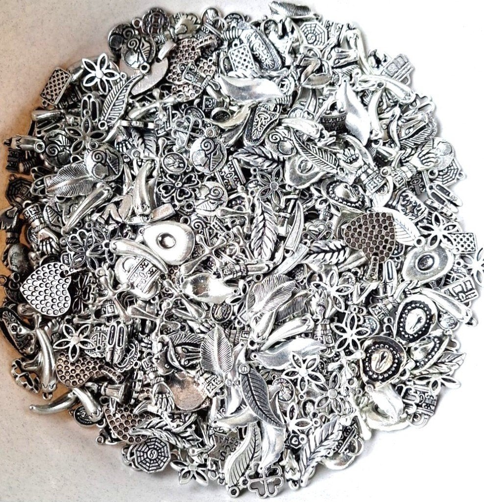 SALE Grote partij met 500 zilver kleurige bedels, Verzenden, Nieuw, Bedel