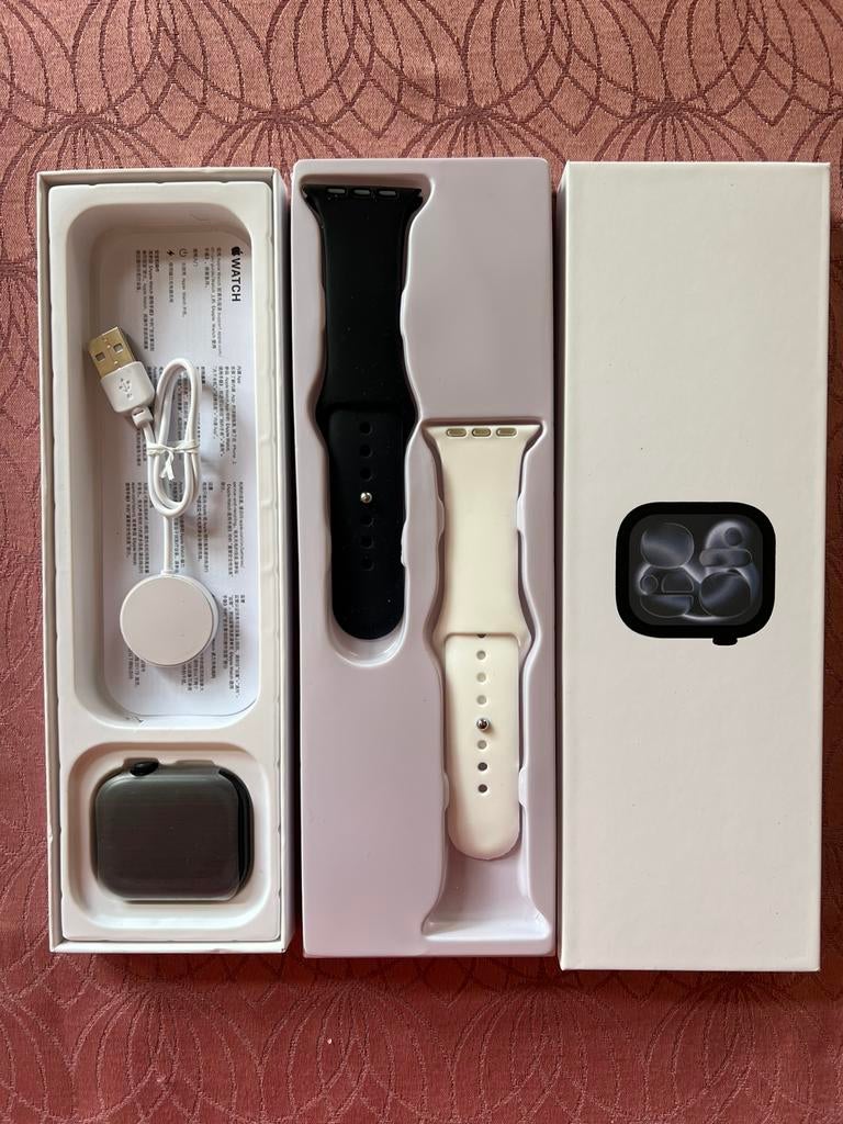 Applewatch lookalike. Smartwatch 46 mm, Ophalen of Verzenden, Zo goed als nieuw, Zwart, IOS