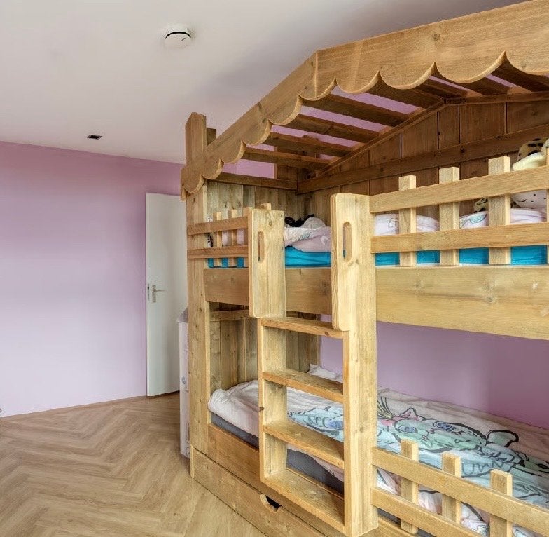 Stapelbed huisje Lou Saartje Prum, Ophalen, Gebruikt, 90 cm, Tweepersoons