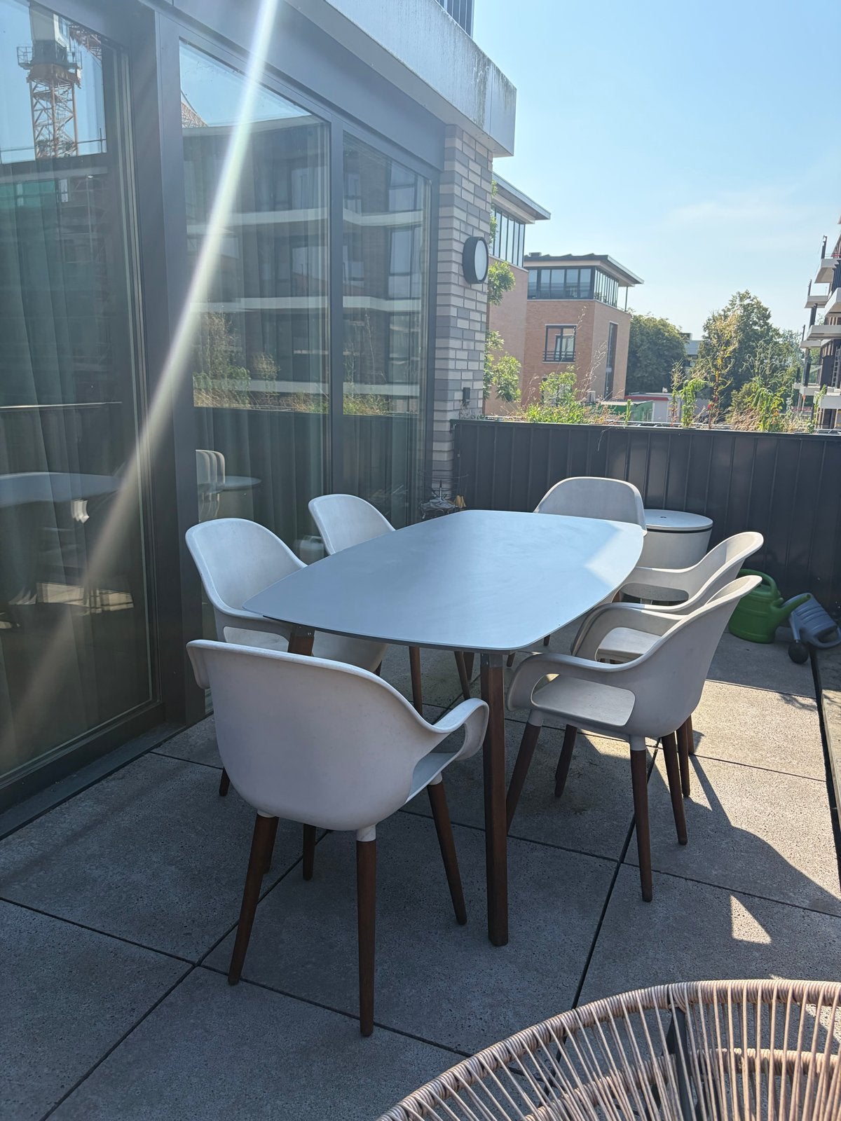 Tuinset: tafel en stoelen 6 personen, Ophalen, Kunststof, Gebruikt, Eettafel