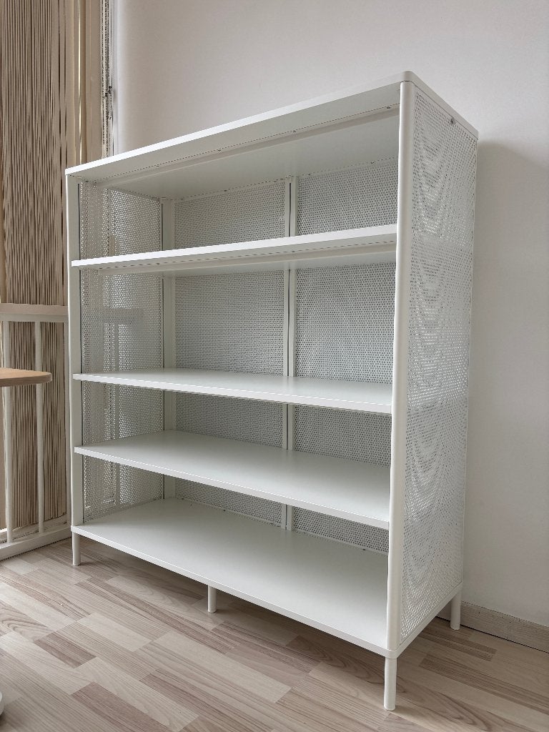 Stevig Wit Metalen Rek, magnetisch, 120 x 35, Ophalen, Met plank(en), 100 tot 150 cm, Zo goed als nieuw