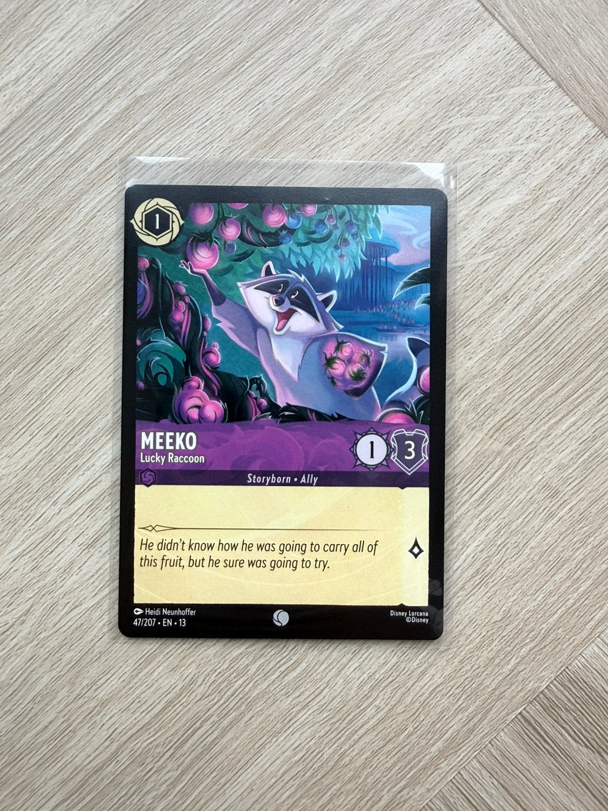Lorcana Meeko Lucky Raccoon 74/207, Ophalen of Verzenden, Nieuw, Losse kaart