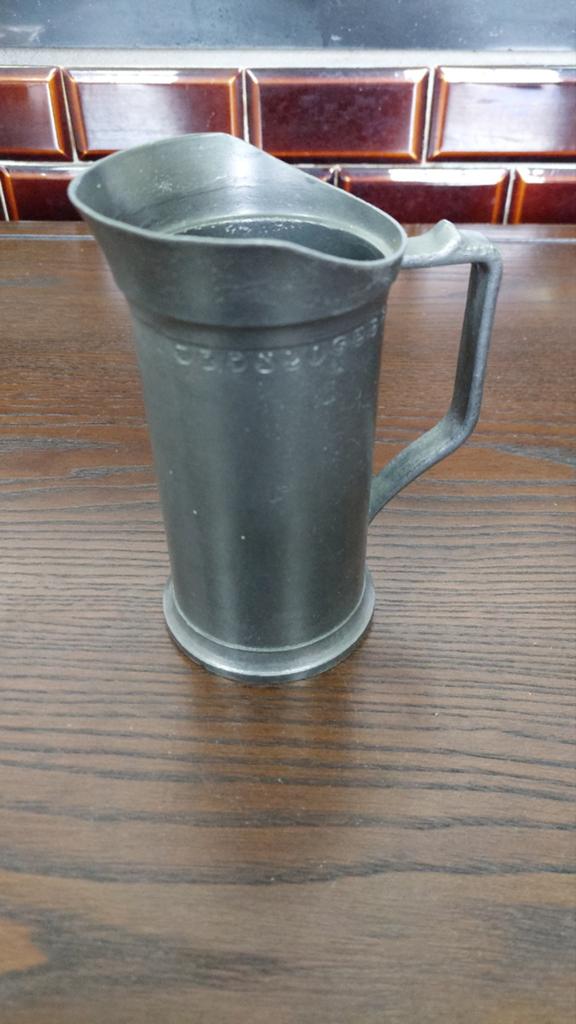 Tinnen pul van 1/2 )liter, halve liter 500ml, Antiek en Kunst, Ophalen of Verzenden