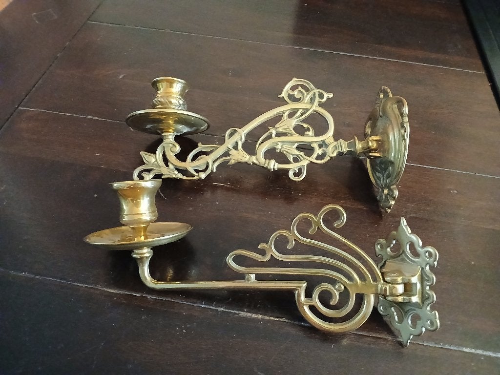 Koperen Wandkandelaars,pianokandelaars, Antiek en Kunst, Antiek | Koper en Brons, Ophalen of Verzenden, Koper