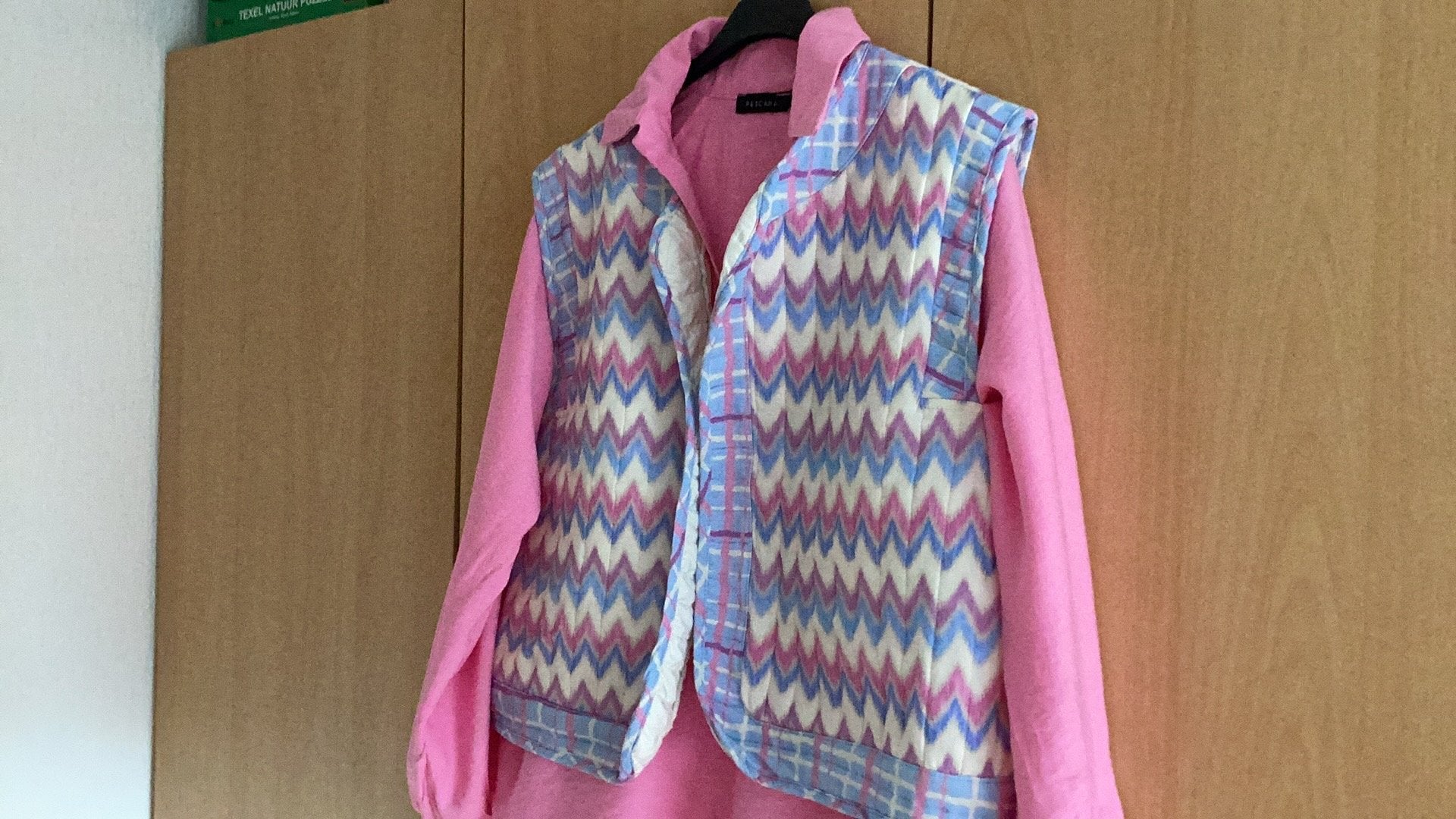 Blouse met bodewarmer, Ophalen of Verzenden, Zo goed als nieuw, Maat 42/44 (L), Roze