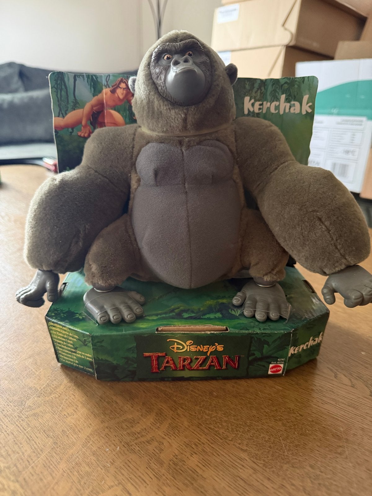 Disney's Tarzan Kerchak Gorilla Knuffel - Mattel, Met doos, Disney, Nieuw, Ophalen of Verzenden